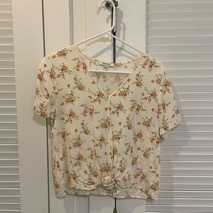 Madewell floral front tie summer shirt